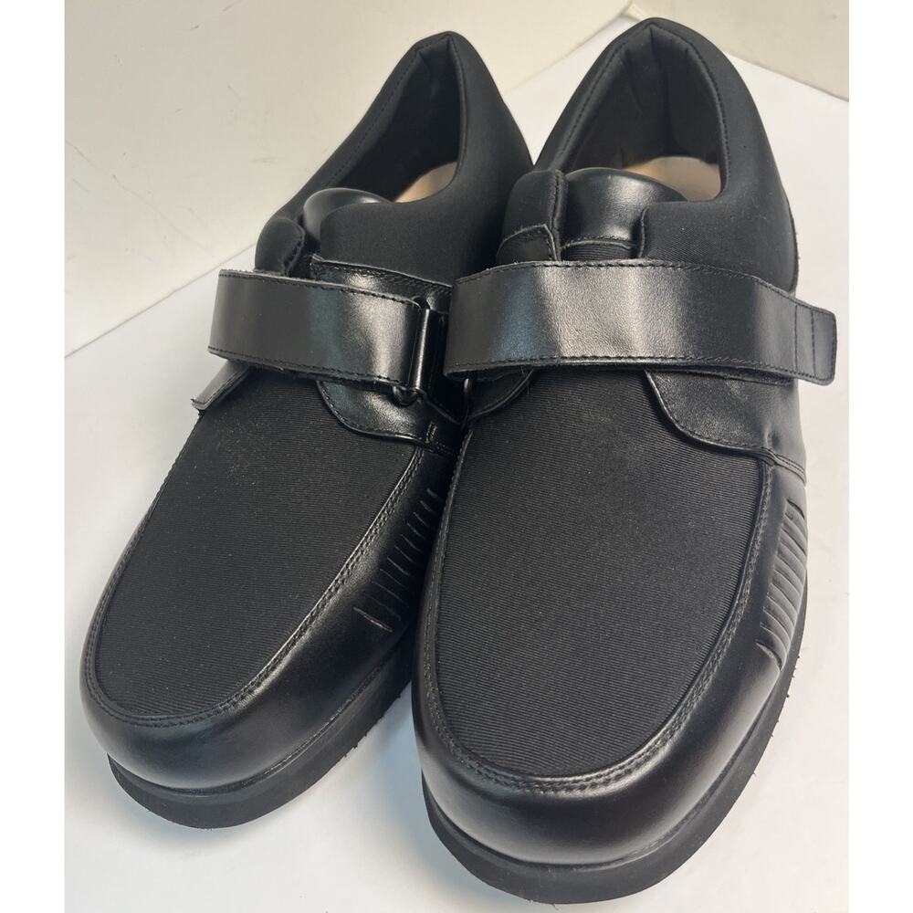 Mt Emey Men's Bunion Edema Black Leather Comfort Casual Shoe Sz 14(6E) Wide NEW